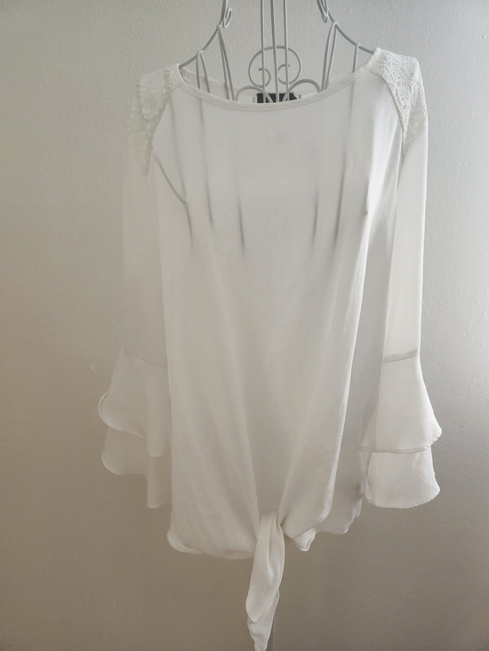 Alyx Tops - ALYX White Tie-Front Bell Sleeve Blouse - Size Large
